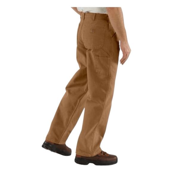 Carhartt Loose Fit High-Rise Washed Duck Work Dungaree Pants Carhartt Brown B11 - Picture 4 of 8